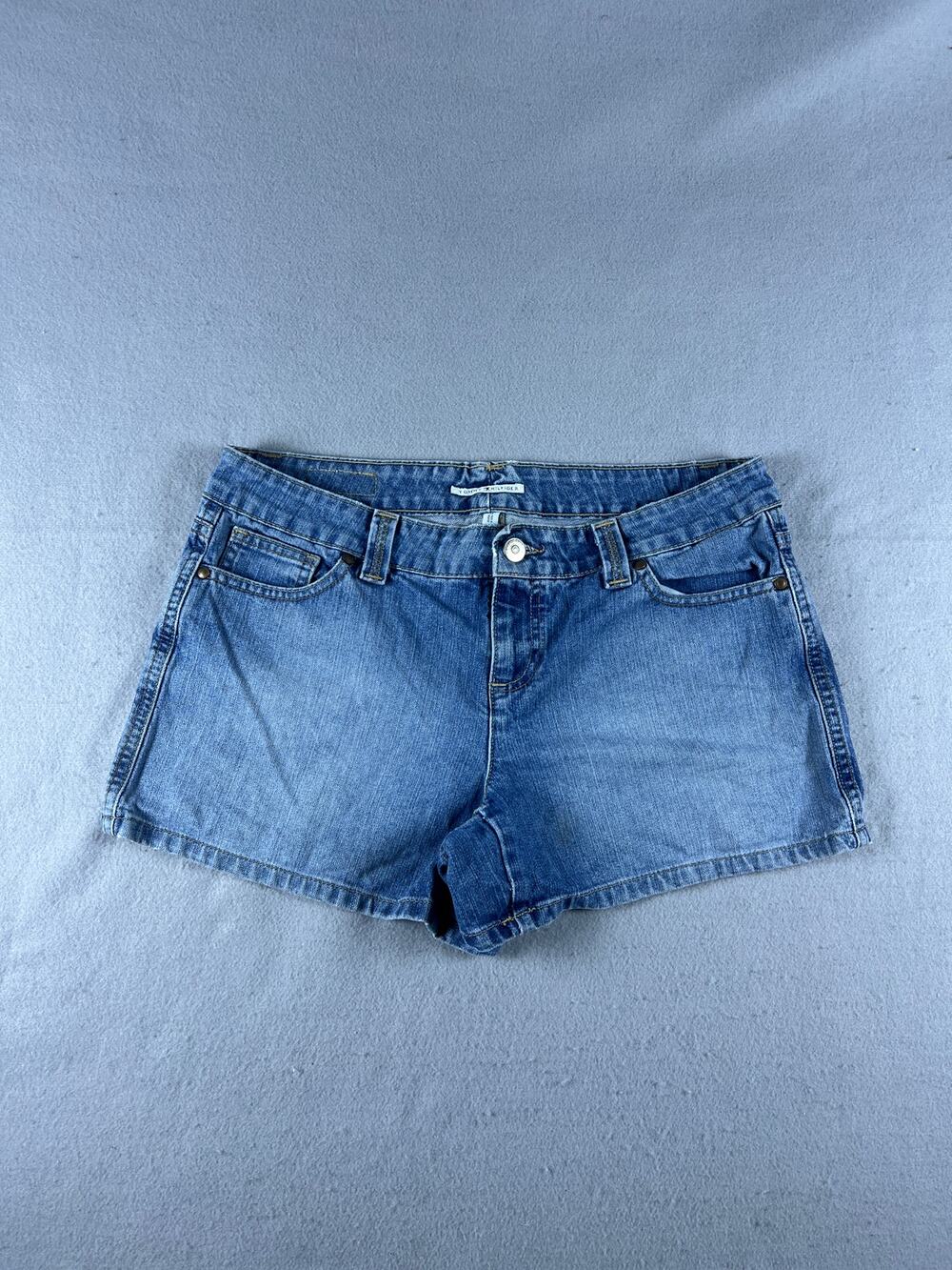 Y2K Tommy Hilfiger Denim Shorts Womens 10 Blue Low Rise Medium Wash Hot Pants